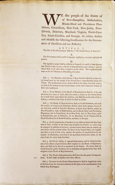 The United States Constitution, 1787 by American School